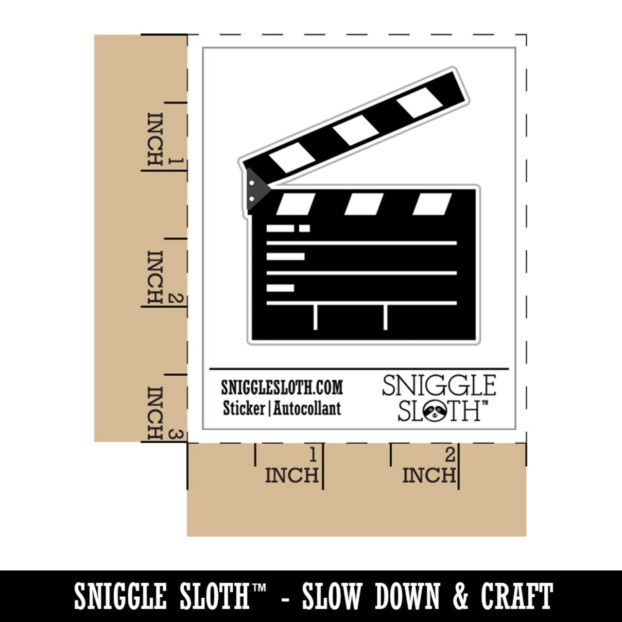 Clapperboard Movie Film Director Action Waterproof Vinyl Phone Tablet Laptop Water Bottle Sticker Set - 5 Pack